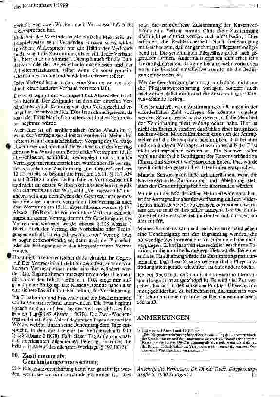 Vorschauseite 4: Die Zustimmung der Kassenverbände zur Pflegesatzvereinbarung
