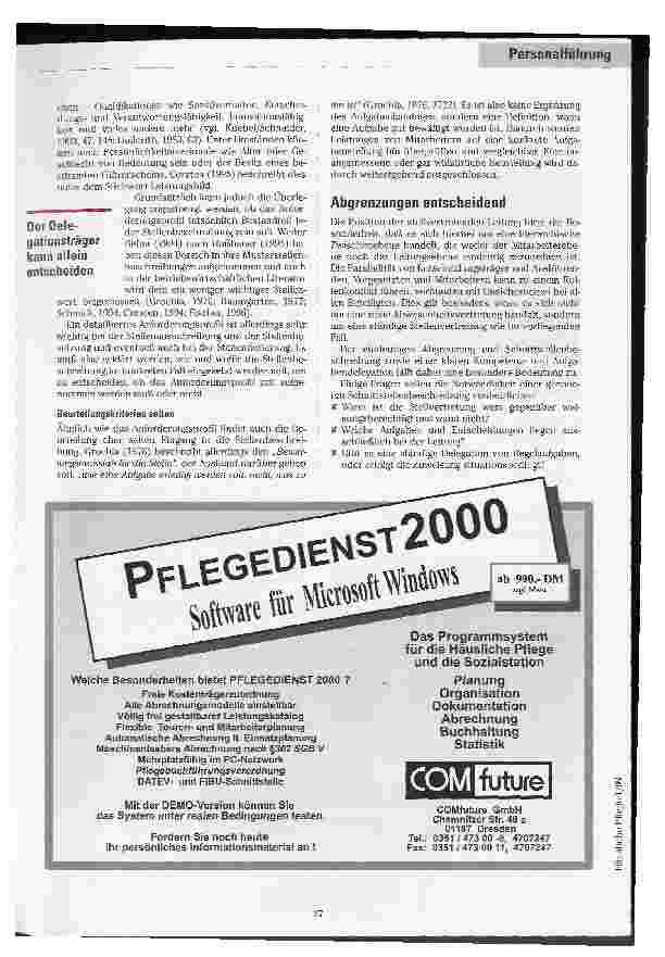 Vorschauseite 4: Halt zwischen allen Stühlen Aufbau und Inhalt einer Stellenbeschreibung am Beispiel einer stellvertretenden PDL