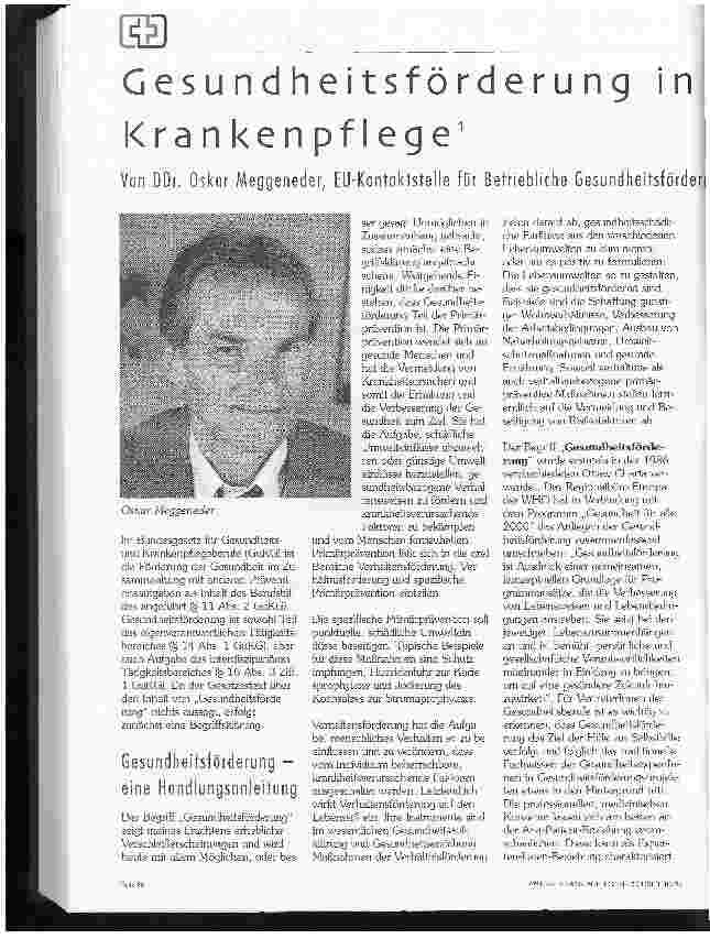 Vorschauseite 1: Gesundheitsförderung in der Krankenpflege