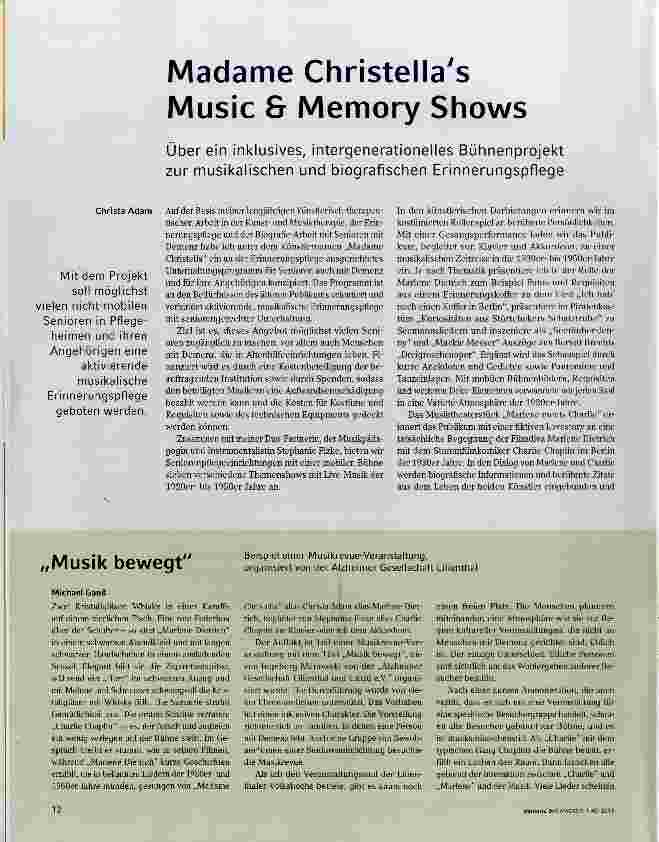 Vorschauseite 1: Madame Christellas Music & Memory Shows