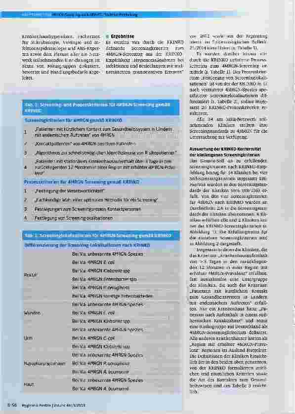 Vorschauseite 3: 4MRGN-Screening nach KRINKO: Sachstandserhebung aus 34 Kliniken in der Metropolregion Rhein-Neckar