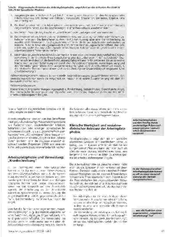 Vorschauseite 3: psychische Erkrankungen, Sozialmedizin, Arbeitsunfähigkeit, BegutachtungArbeitsplatzängste und Arbeitsplatzphobie und ihre Auswirkungen auf die berufliche Partizipation