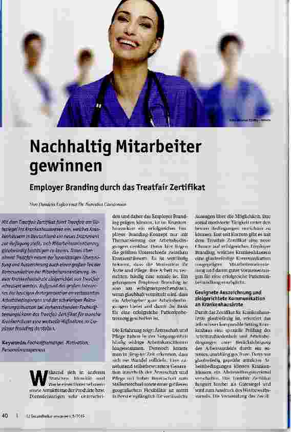 Vorschauseite 1: Nachhaltig Mitarbeiter gewinnen Employer Branding durch das Treatfair Zertifikat