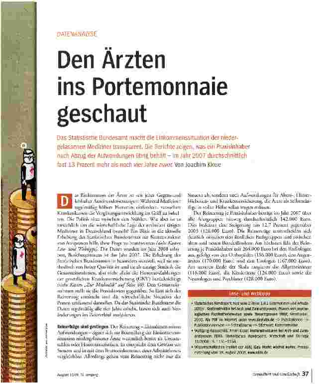 Vorschauseite 1: Den Ärzten ins Portemonnaie geschaut