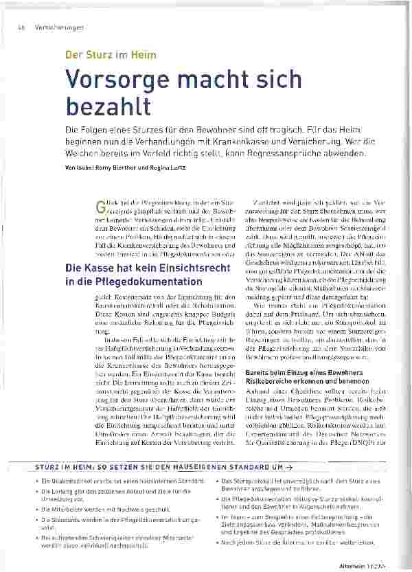 Vorschauseite 1: Vorsorge macht sich bezahlt