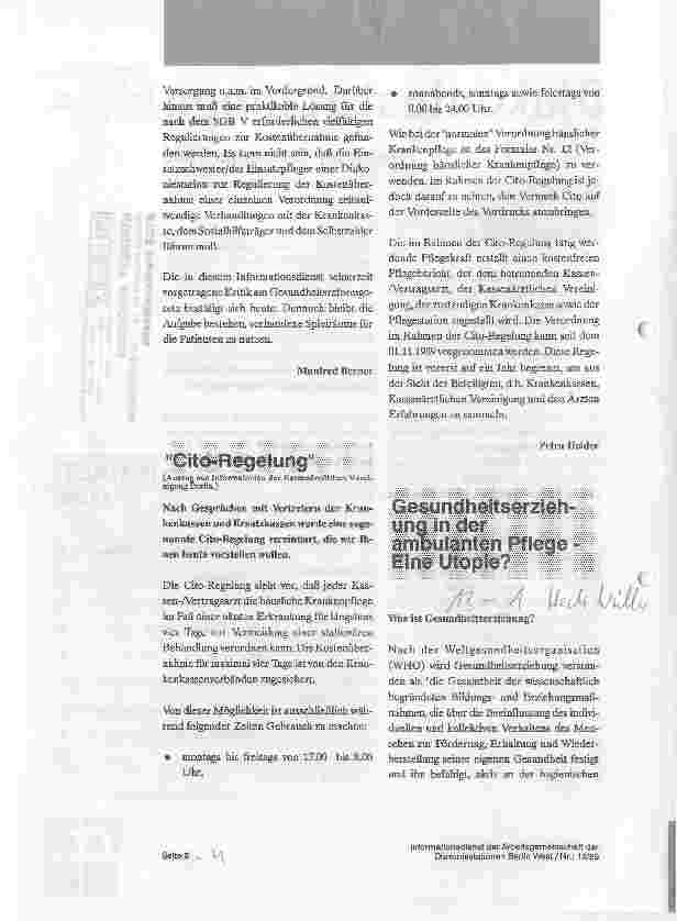 Vorschauseite 2: Vorläufiges Verhandlungsergebnis mit den Kassen