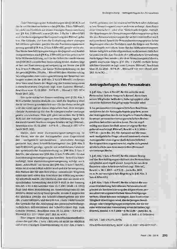 Vorschauseite 1: Antragsbefugnis des Personalrats