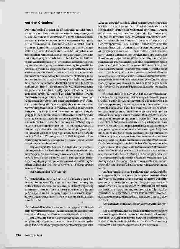 Vorschauseite 2: Antragsbefugnis des Personalrats
