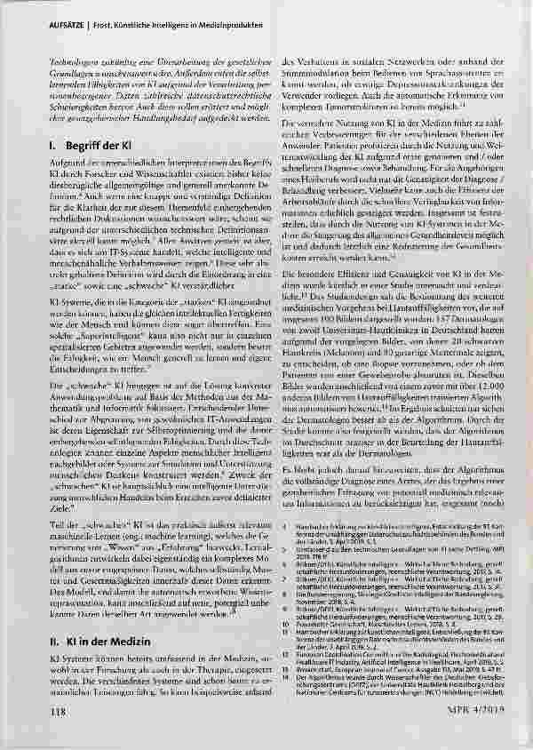 Vorschauseite 2: Künstliche Intelligenz in Medizinprodukten und damit verbundene medizinprodukteund datenschutzrechtliche Herausforderungen