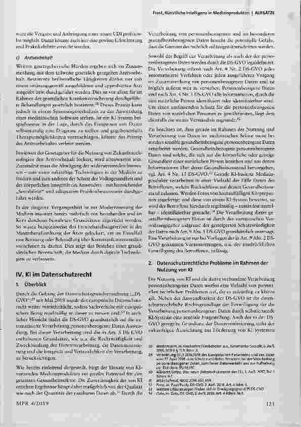 Vorschauseite 5: Künstliche Intelligenz in Medizinprodukten und damit verbundene medizinprodukteund datenschutzrechtliche Herausforderungen