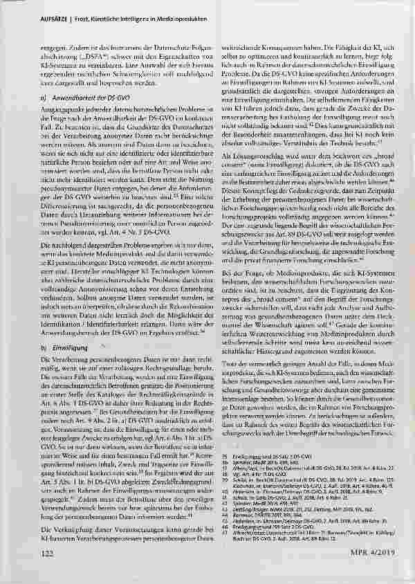 Vorschauseite 6: Künstliche Intelligenz in Medizinprodukten und damit verbundene medizinprodukteund datenschutzrechtliche Herausforderungen