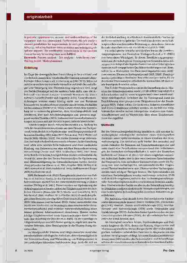 Vorschauseite 2: Prozessanalyse einer interdisziplinären onkologischen Ambulanz eines Klinikums der Maximalversorgung