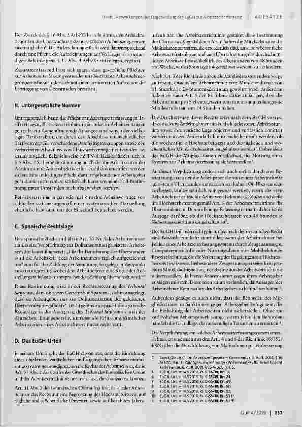 Vorschauseite 2: Auswirkungen der Entscheidung des EuGH zur Arbeitszeiterfassung
