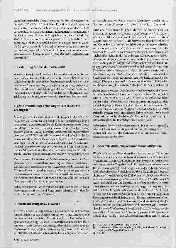 Vorschauseite 3: Auswirkungen der Entscheidung des EuGH zur Arbeitszeiterfassung