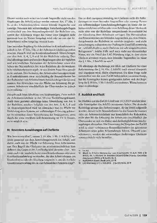 Vorschauseite 4: Auswirkungen der Entscheidung des EuGH zur Arbeitszeiterfassung