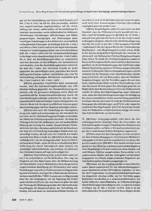 Vorschauseite 4: Keine Klagebefugnis für Gleichstellungsbeauftragte bezüglich ihrer Beteiligungsund Mitwirkungsaufgaben