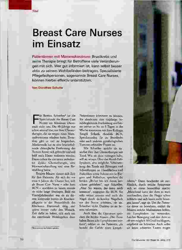 Vorschauseite 1: Breast Care Nurses im Einsatz