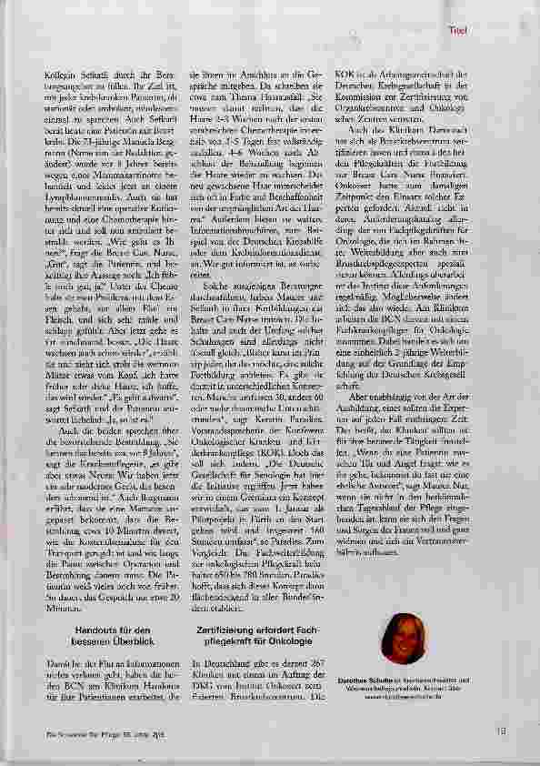Vorschauseite 4: Breast Care Nurses im Einsatz