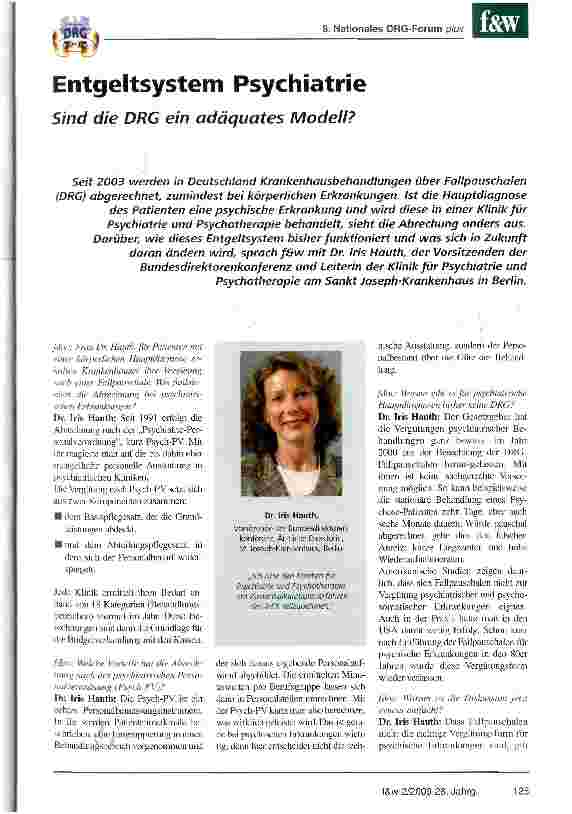 Vorschauseite 1: Entgeltsystem Psychiatrie