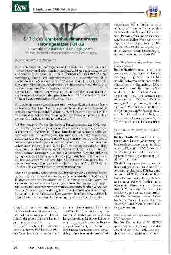 Vorschauseite 2: Entgeltsystem Psychiatrie