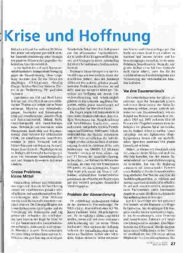Vorschauseite 2: Zum ersten Mal in Afrika: Krise und Hoffnung
