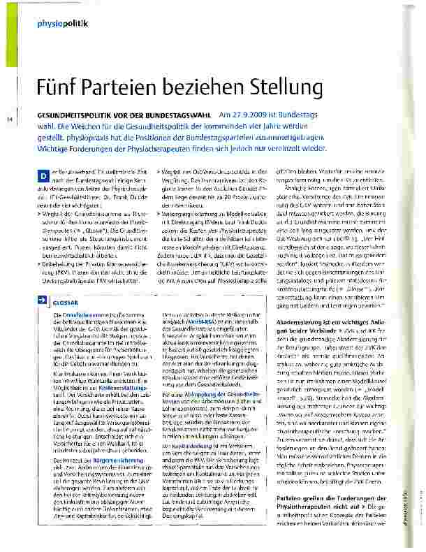 Vorschauseite 1: Fünf Parteien beziehen Stellung
