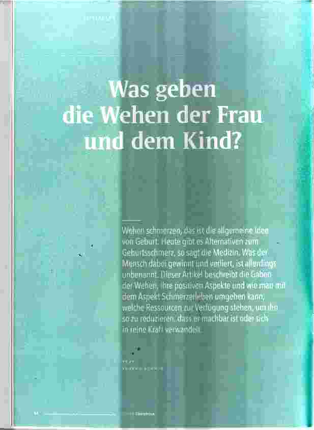 Vorschauseite 1: Was geben die Wehen der Frau und dem Kind?