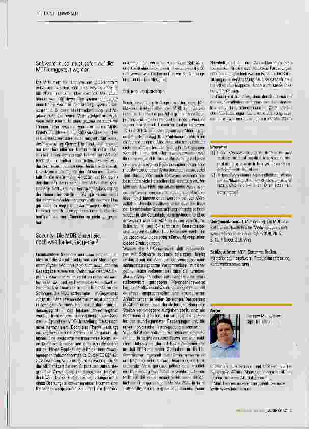 Vorschauseite 4: Die MDR aus Sicht eines Herstellers für Medizinproduktesoftware