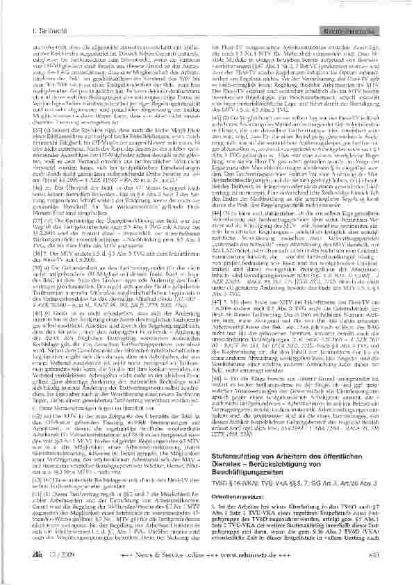 Vorschauseite 1: Stufenaufstieg von Arbeitern des öffentlichen Dienstes - Berücksichtigung von Beschäftigungszeiten