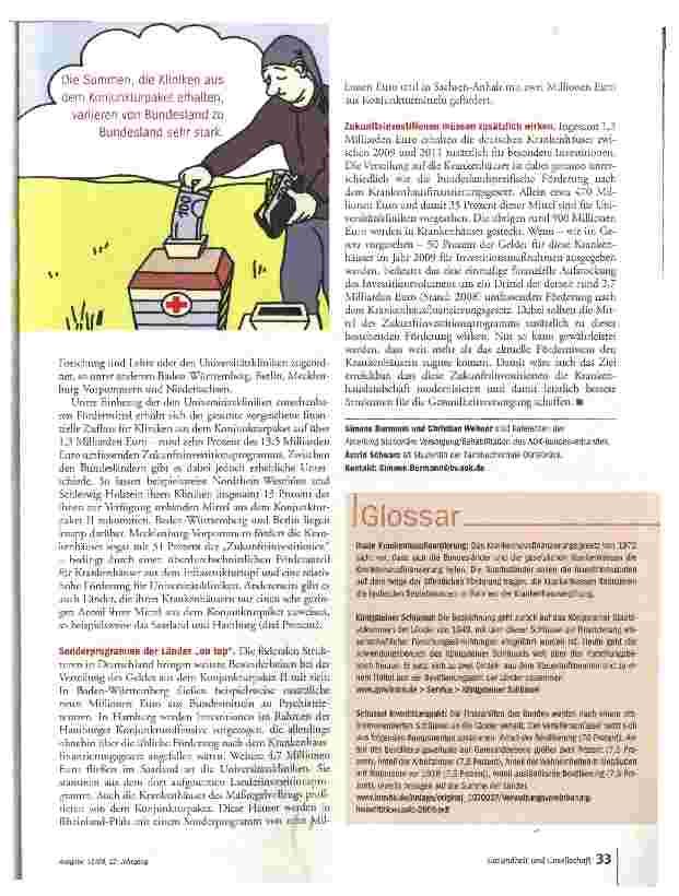 Vorschauseite 4: Konjunkturspritze für die Kliniken