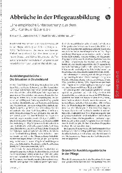 Vorschauseite 1: Abbrüche in der Pflegeausbildung: Eine empirische Untersuchung aus dem LWL-Klinikum Gütersloh
