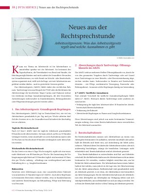Vorschauseite 1: Neues aus der Rechtsprechstunde Arbeitszeitgrenzen: Was das Arbeitszeitgesetz regelt und welche Ausnahmen es gibt