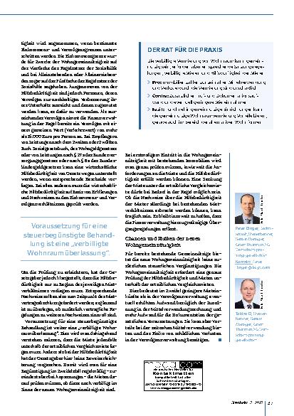 Vorschauseite 2: Neue Wohngemeinnützigkeit im Bereich der Altenpflege