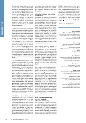 Vorschauseite 3: Digitale Anwendungen zur Begleitung von Hüft-TEP-Patienten Wie innovative Apps den Behandlungspfad optimieren
