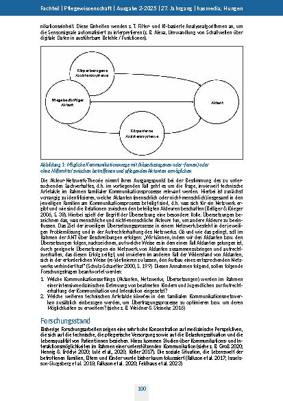 Vorschauseite 3: Die Einbeziehung technischer Artefakte zur Unterstützung der familialen Kommunikation bei heimbeatmeten Kindern