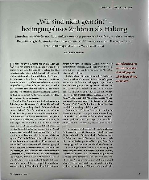 Vorschauseite 1: „Wir sind nicht gemeint“ - bedingungsloses Zuhören als Haltung