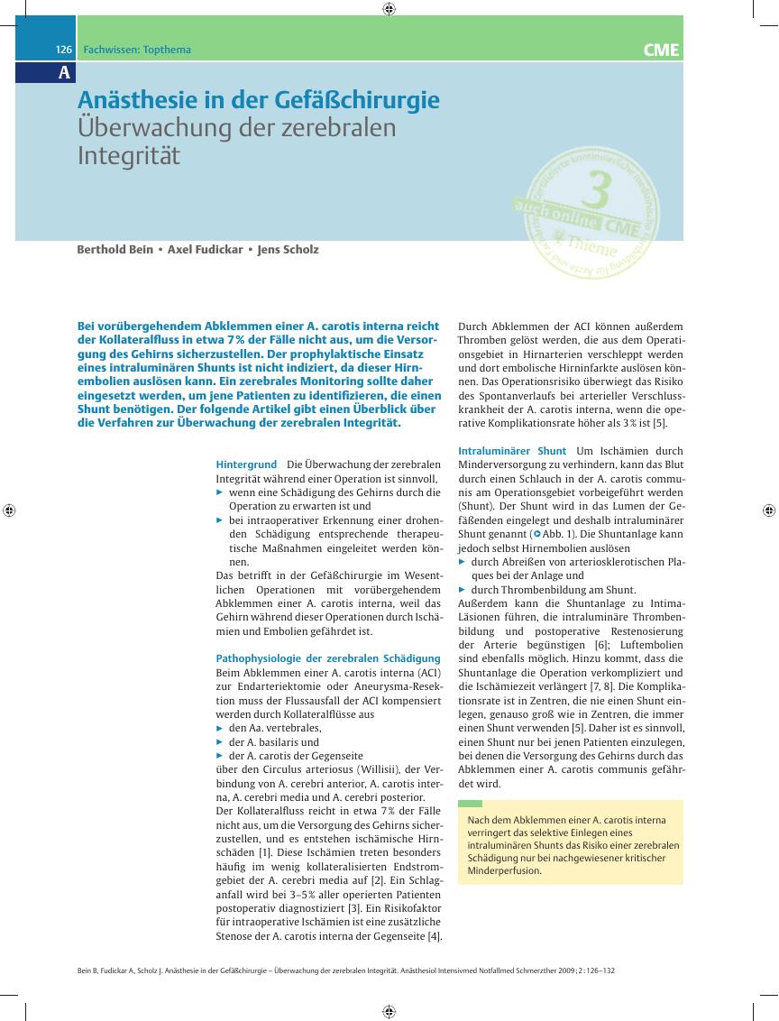 Vorschauseite 1: Überwachung der zerebralen Integrität