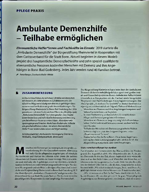 Vorschauseite 1: Ambulante Demenzhilfe - Teilhabe ermöglichen