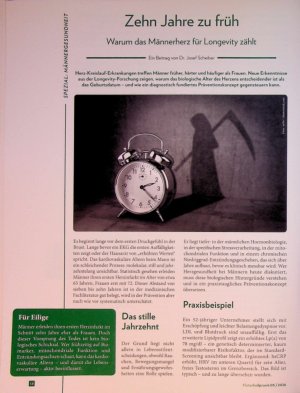 Vorschauseite 1: Zehn Jahre zu früh. Warum das Männerherz für Longevity zählt