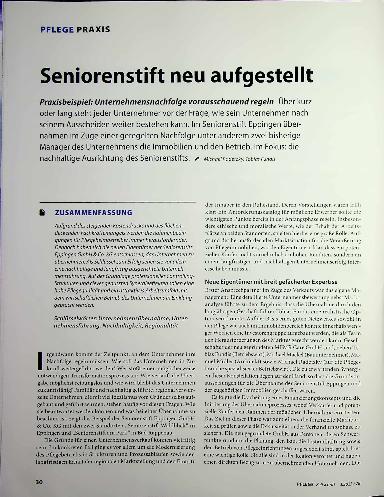 Vorschauseite 1: Seniorenstift neu aufgestellt