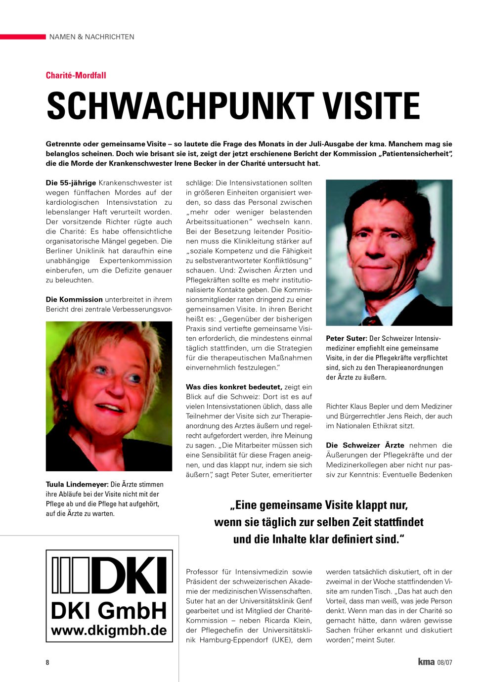 Vorschauseite 1: Schwachpunkt Visite