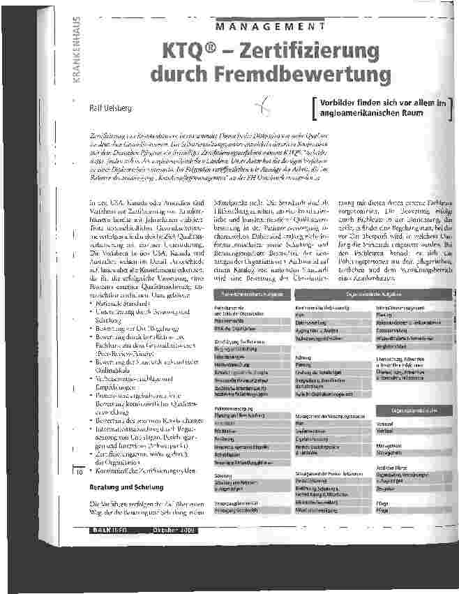 Vorschauseite 1: KTQ - Zertifizierung durch Fremdenbewertung Vorbilder finden sich vor allem im angloamerkanischen Raum