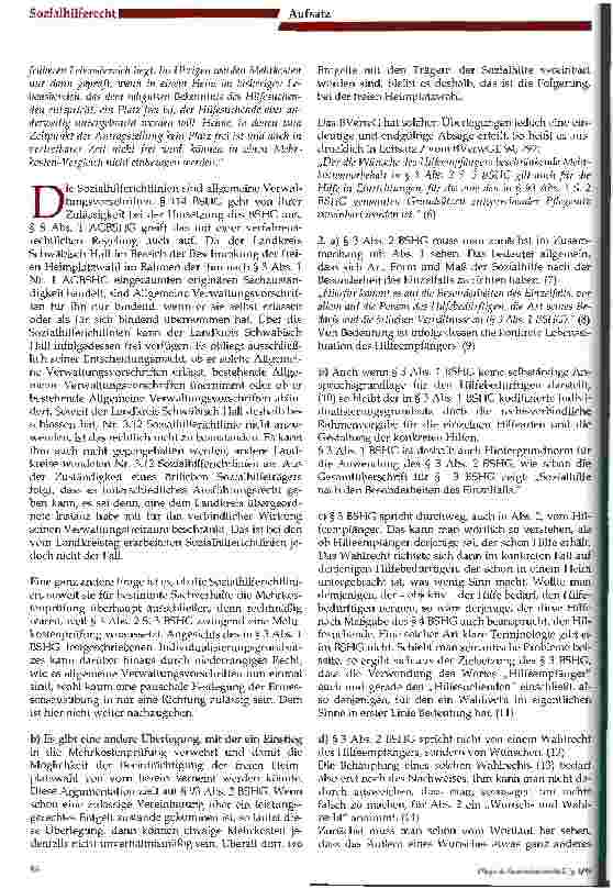 Vorschauseite 2: Die Beschränkung der freien Heimplatzwahl für Sozialhilfeempfänger