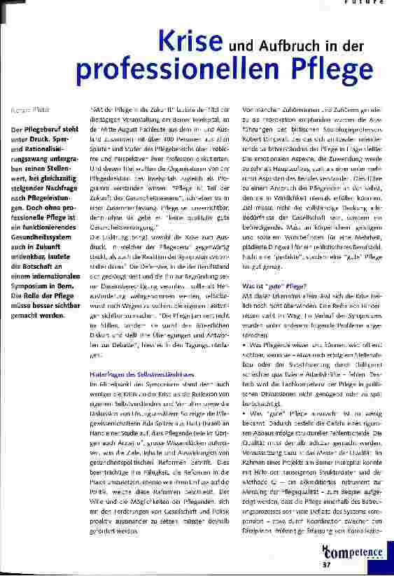 Vorschauseite 1: Krise und Aufbruch in der professionellen Pflege