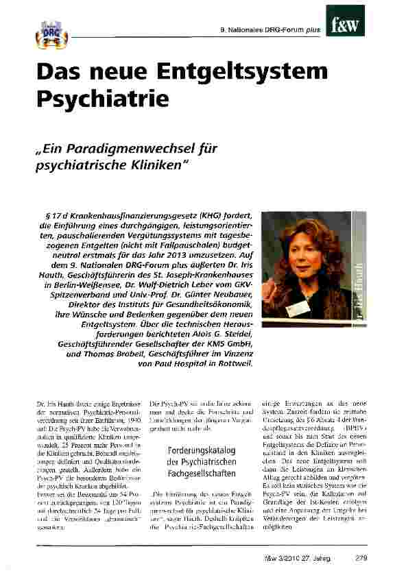 Vorschauseite 1: Das neue Entgeltsystem Psychiatrie