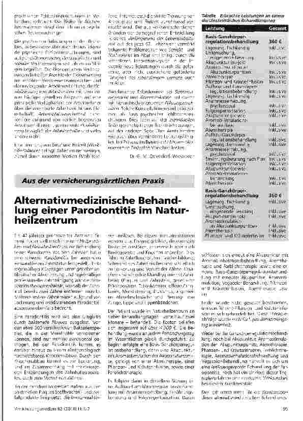 Vorschauseite 1: Alternativmedizinische Behandlung einer Parodontitis im Naturheilzentrum