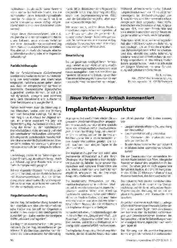 Vorschauseite 2: Alternativmedizinische Behandlung einer Parodontitis im Naturheilzentrum
