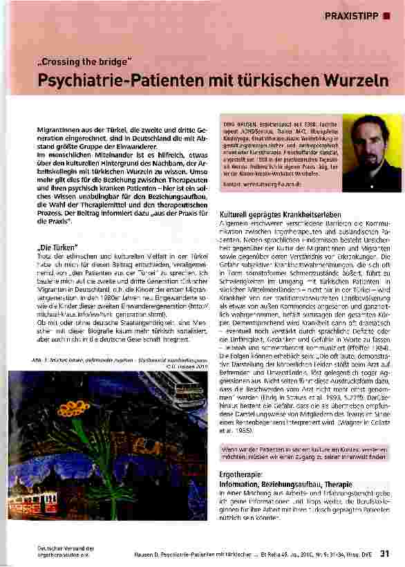 Vorschauseite 1: Psychiatrie-Patienten mit türkischen Wurzeln