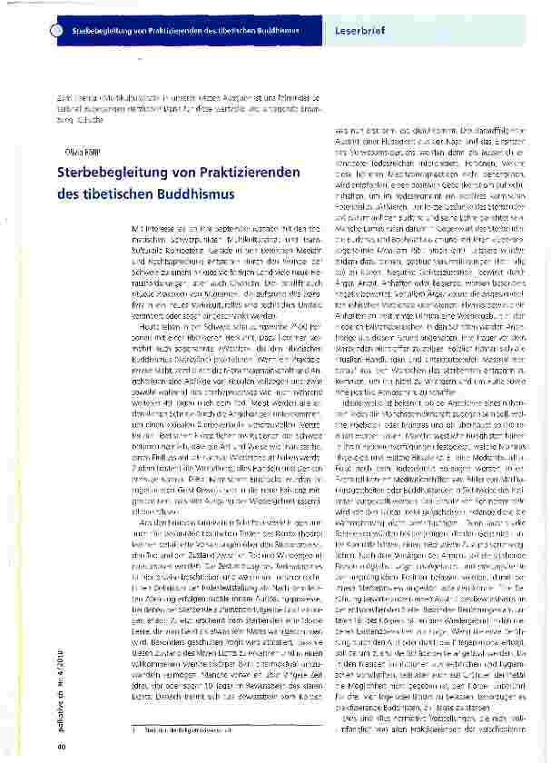 Vorschauseite 1: Sterbebegleitung von Praktizierenden des tibetischen Buddhismus