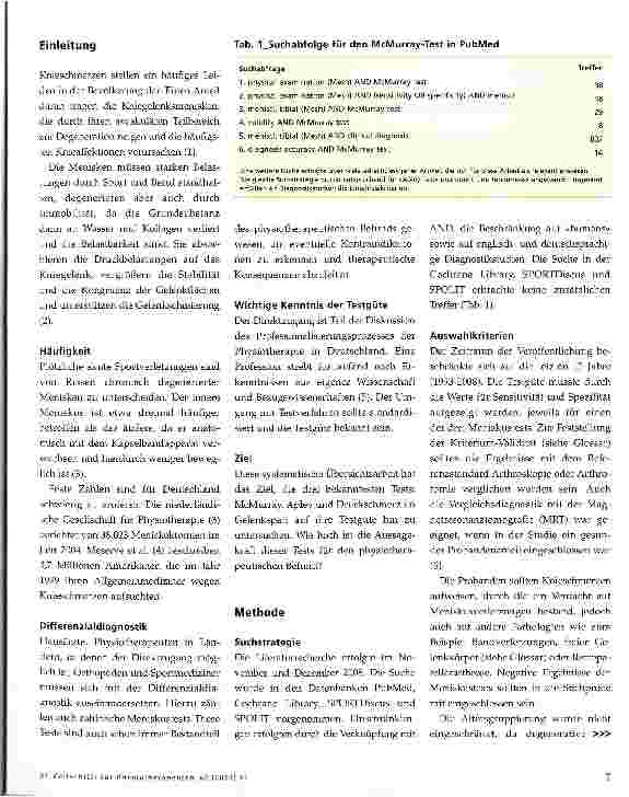 Vorschauseite 2: Differenzialdiagnostik bei Meniskusverletzungen